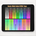 Basic HTML Web Colours Mousepad