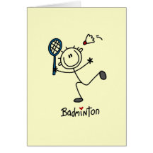 Basic Male Stick Figure Badminton Cards