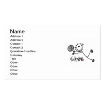 Basic Male Stick Figure Volleyball Business Card Templates