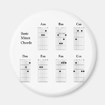 Basic Minor Chords Fridge Magnet