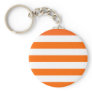 Basic Orange and White Stripes Pattern Key Chain