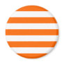 Basic Orange and White Stripes Pattern Magnets