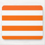 Basic Orange and White Stripes Pattern Mousepads