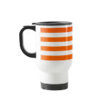 Basic Orange and White Stripes Pattern Coffee Mugs