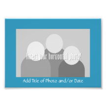Basic Photo Frame with Title - Aqua Teal Blue