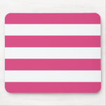 Basic Pink and White Stripes Pattern Mouse Pads