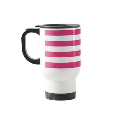 Basic Pink and White Stripes Pattern Mugs by AbbyCastro