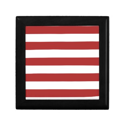 Basic Red and White Stripes Pattern Keepsake Boxes by AbbyCastro