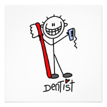 Basic Stick Figure Dentist Personalized Invitation
