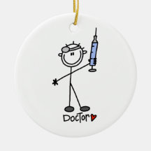 Basic Stick Figure Doctor Christmas Tree Ornament