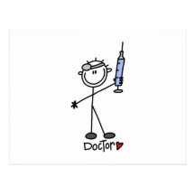 Basic Stick Figure Doctor Postcard