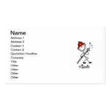 Basic Stick Figure Fireman T-shirts and Gifts Business Card Templates