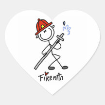 Basic Stick Figure Fireman T-shirts and Gifts Stickers