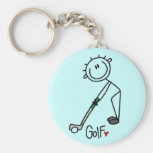 Basic Stick Figure Golf T-shirts and Gifts Keychain