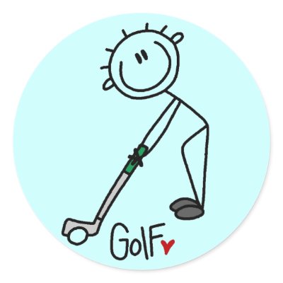 Basic Stick Figure Golf T-shirts and Gifts Sticker by stick_figures