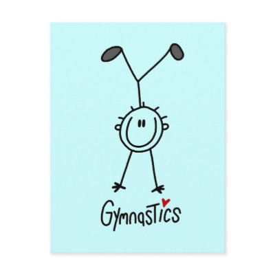 Basic Stick Figure Gymnastics Tshirts and Gifts Post Card by stick_figures