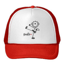 Basic Stick Figure Karate T-shirts and Gifts Mesh Hat
