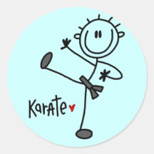 Basic Stick Figure Karate T-shirts and Gifts Stickers