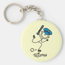Basic Stick Figure Police Officer Key Chains