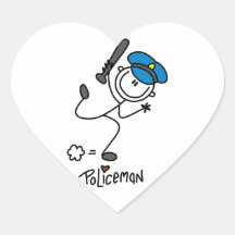 Basic Stick Figure Police Officer Stickers