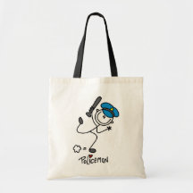 Basic Stick Figure Police Officer Tote Bags