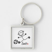 Basic Stick Figure Soccer Player T-shirts and Gift Key Chain