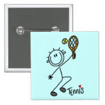 Basic Stick Figure Tennis Tshirts and Gifts Pin