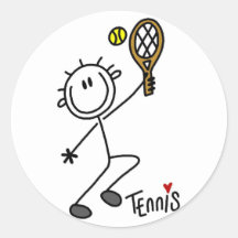 Basic Stick Figure Tennis Tshirts and Gifts Sticker