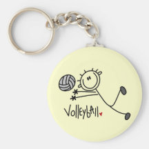 Basic Stick Figure Volleyball Tshirts and Gifts Keychain