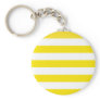 Basic Yellow and White Stripes Pattern Key Chains