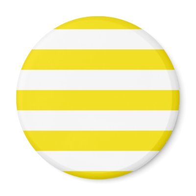 Basic Yellow and White Stripes Pattern Refrigerator Magnet by AbbyCastro