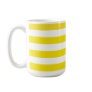 Basic Yellow and White Stripes Pattern Coffee Mugs