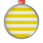 Basic Yellow and White Stripes Pattern Ornament