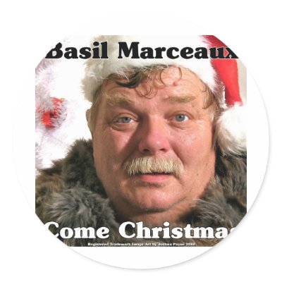 BASIL MARCEAUX - COME CHRISTMAS ROUND STICKER by basilmarceauxshow