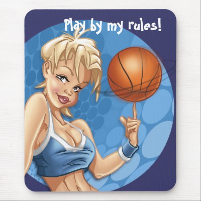 Basket Gir Pin-up Mousepad by madbox