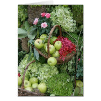 Basket of apples greeting cards