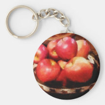 Basket of Apples in Kitchen Key Chains