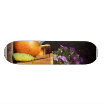Basket of Asters With Pumpkin and Gourd Skateboard Deck