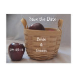 Basket of Red Apple Wedding Postcards