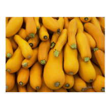 Basket of yellow zucchini post card