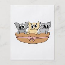 Basket with 3 Kittens, Cartoon. Personalized Flyer