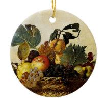 Basket with Fruit, Caravaggio Christmas Tree Ornaments