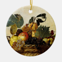 Basket with Fruit, Caravaggio Christmas Tree Ornaments
