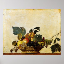 Basket with Fruit, Caravaggio Poster