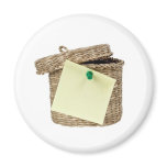 Basket with sticky note magnets