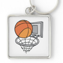 basketball and net vector graphic key chains