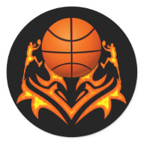 BASKETBALL AND PLAYERS STICKER