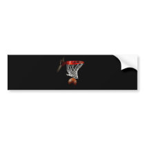 Basketball Ball & Net Bumper Sticker