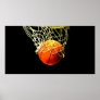 Basketball Ball & Net Print Poster