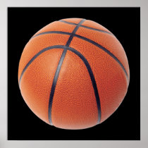 Basketball Ball Orange and Black Poster